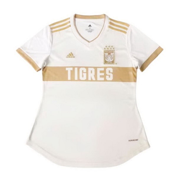 Camiseta Tigres UANL Tercera equipo Mujer 2020-2021 Blanco Amarillo